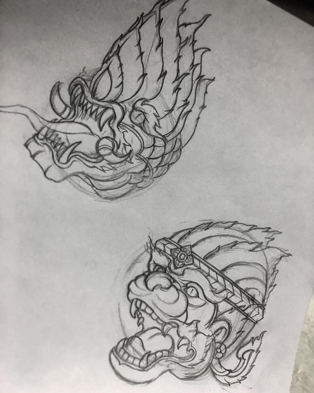龙首纹身手稿